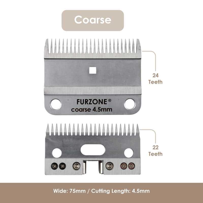 #4.5mm Coarse - A2 Livestock Detachable Clipper Blades - 2 Blades in 1 Set (24&22 Teeth)