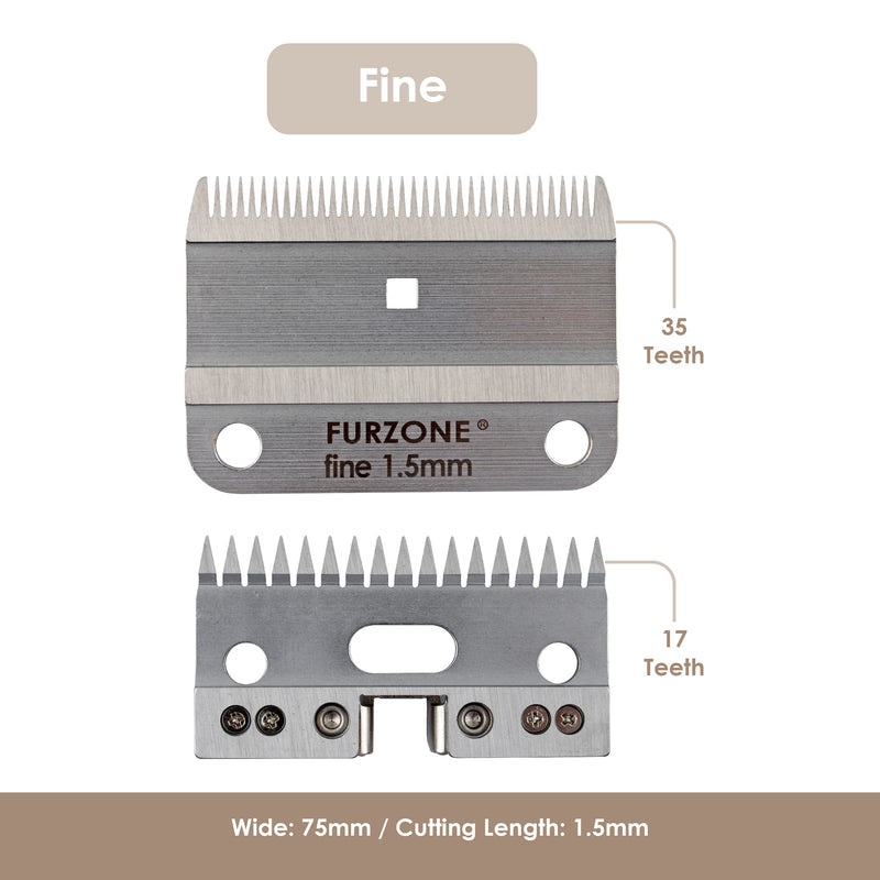 #1.5mm Fine - A2 Livestock Detachable Clipper Blades - 2 Blades in 1 Set (35&17 Teeth)