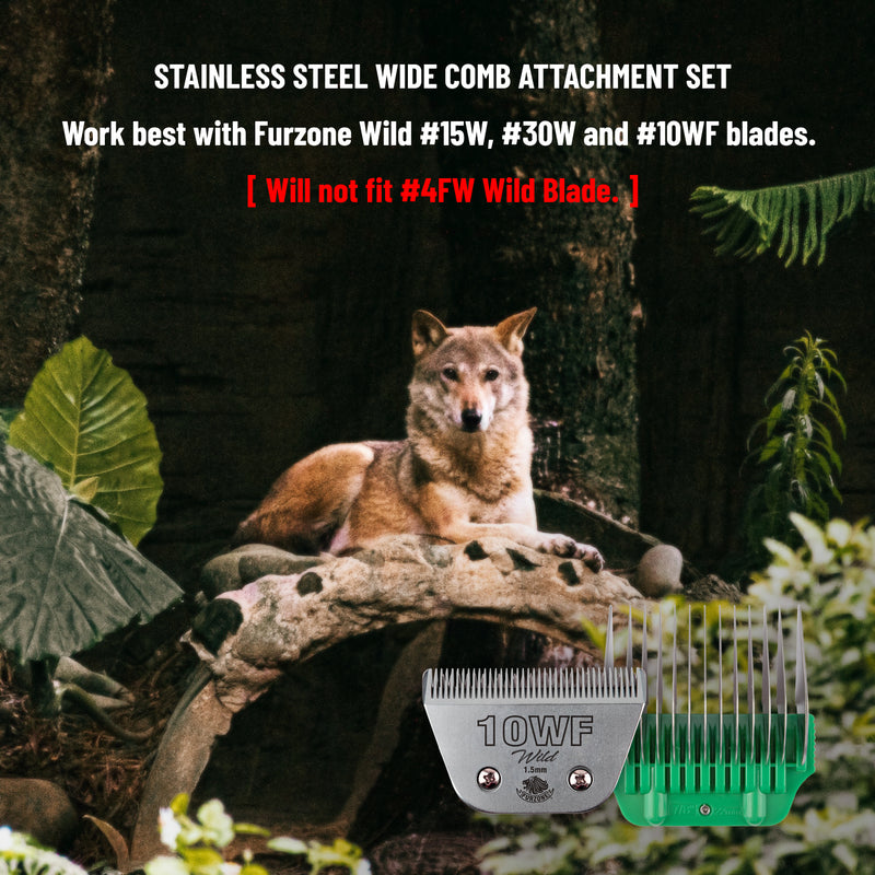 WIDE Blade Comb Attachment Set for WILD blade, 2 Size Pack Available, made of extra durable stainless steel